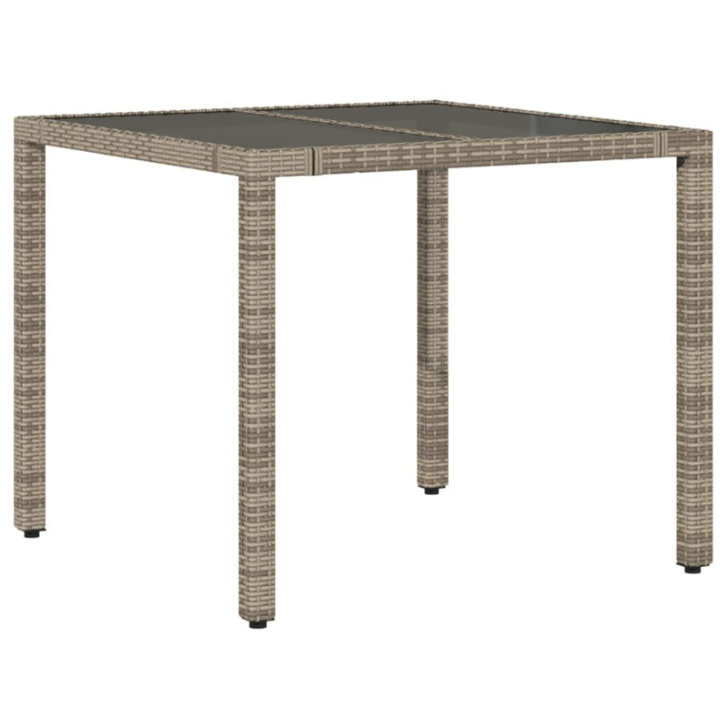 Piranavan Rectangular Glass Metal Outdoor Dining Table - 150 cm W 90 cm D, 75cm H x 150cm L x 90cm W, Brown