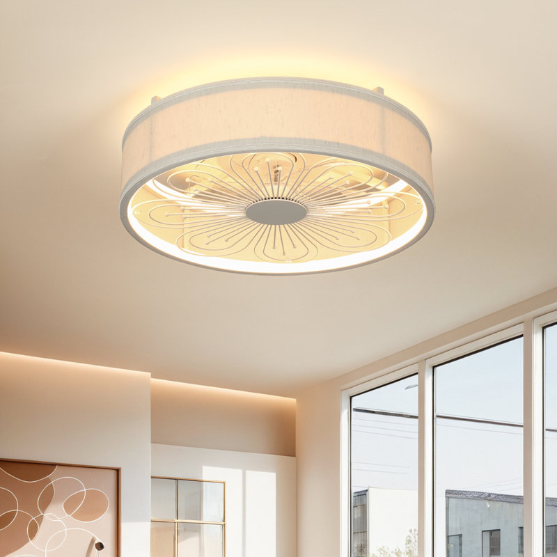 Ventilateur de plafond 19,6 po Arachne, Blanc / Transparent, DEL