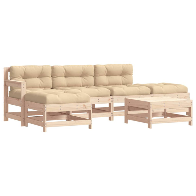 Ensemble de conversation avec coussins Stashia, Beige, Brun
