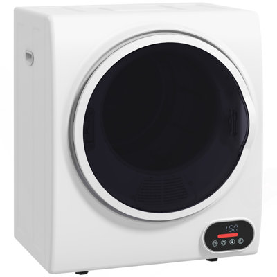 Séchoir à linge portatif, sécheuse à linge compacte 120V 850W avec séchage intelligent, tambour en acier inoxydable de 1,5 pi cu, sécheuse électrique à chargement frontal pour appartements, dortoirs, véhicules récréatifs, blanc