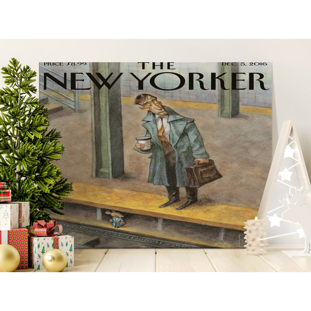 Melancholy Subway Commuter Mouse Canvas Print