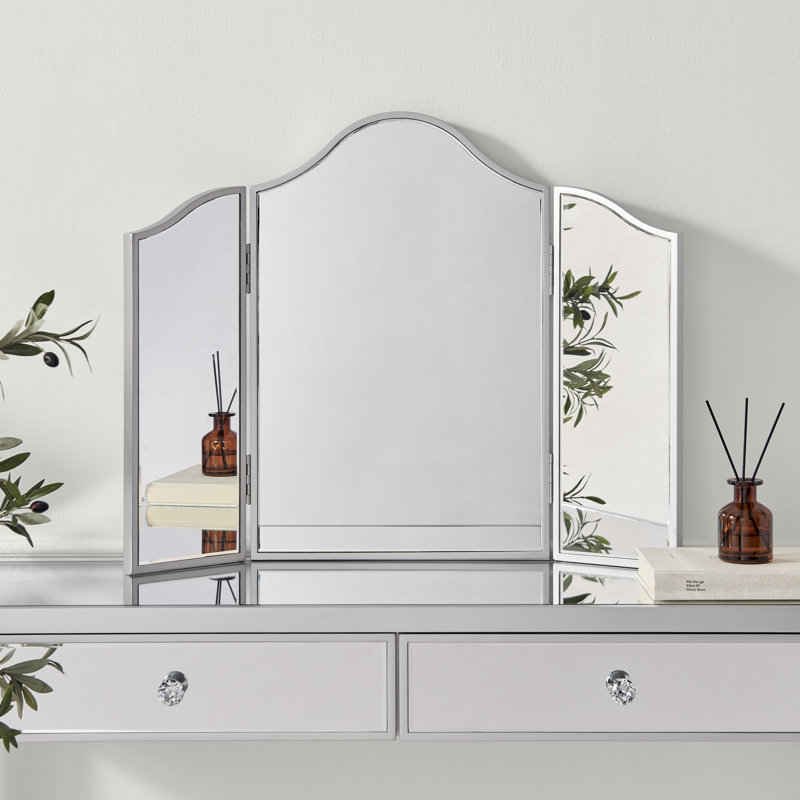 Venice Glamour Arched  Venice Vintage Inspired  Tri-Fold Vanity Dressing Table Mirror   