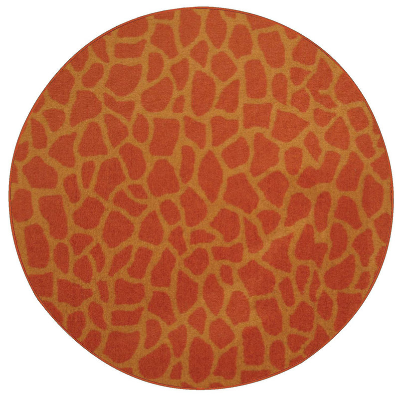 Tapis imprimé animal - Girafe sur échasses, Rond 10 pi