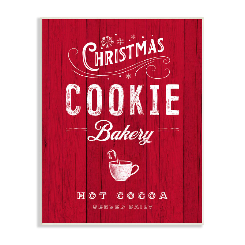 «Christmas Cookie Bakery Holiday», affiche sur plaque de cacao festive par Nina Pierce, H 15 po x l 10 po x P 0,5 po