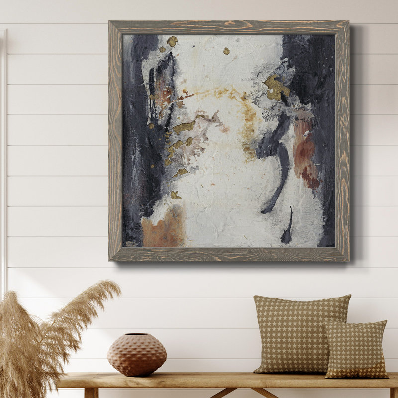 Oriental Garden II - Toile encadrée de qualité supérieure - prête à être accrochée, H 20 po x l 20 po x P 1 po, Encadré gris