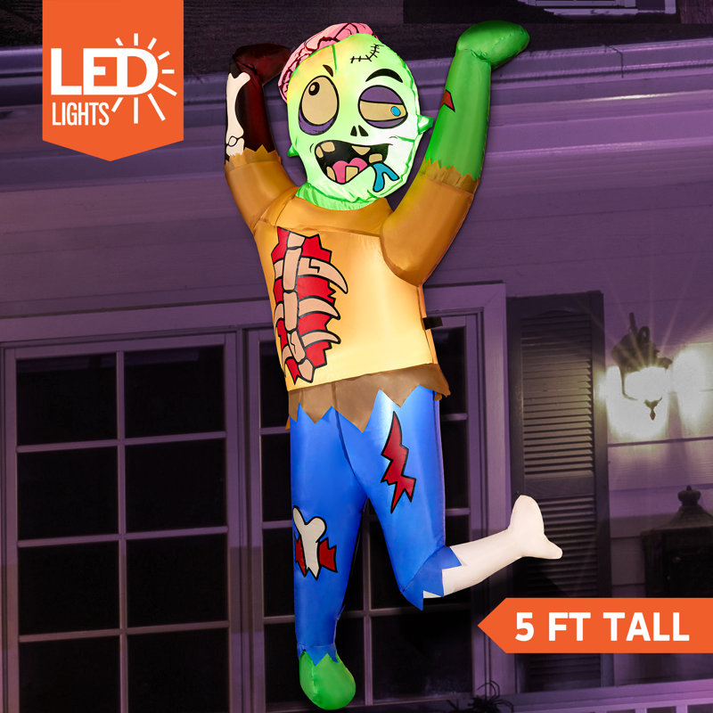 Zombie gonflable à DEL 5 pi pour Halloween effrayant