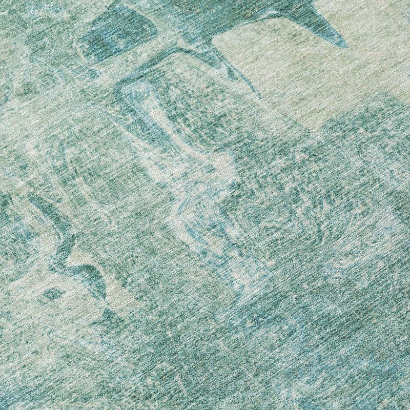 Tapis abstrait lavable à la machine intérieur / extérieur ACN2226 Lafferty, Rectangle 5 pi x 7 pi 6 po
