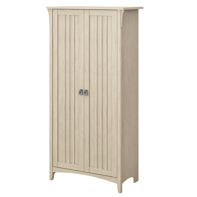 Armoire de rangement à 5 tablettes Pernell, Blanc antique