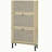 Rattan 3 Door Shoe Rack, Freestanding Modern Shoe Storage Cabinet