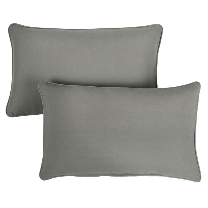 Sunbrella® Outdoor Reversible Throw Pillow, Canvas Charcoal Sunbrella® Canvas
