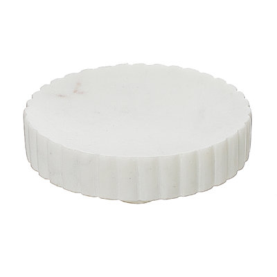 Plat en marbre blanc