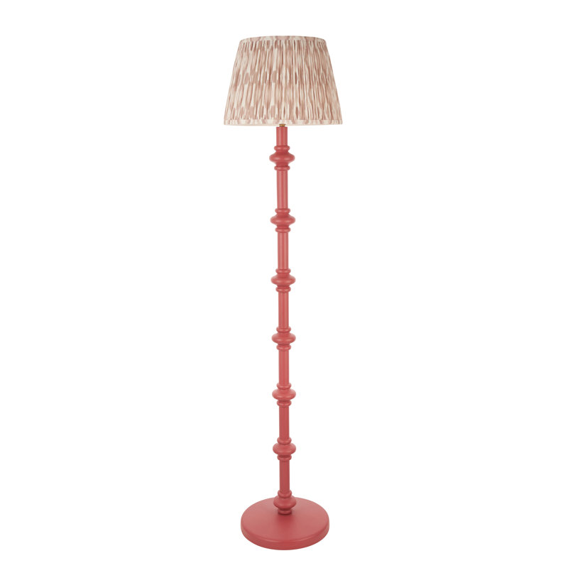Carnaby 158cm Traditional Floor Lamp, Beige/White, Pink