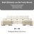 Comfy Upholstered With Ottomans, Corduroy Fabric, Deep Seat Comfortable For Living Room, Apartment, Workspace, 4 & 2, Beige Movable Sectional Couch, Upholstery, Relaxing Office,-759025012