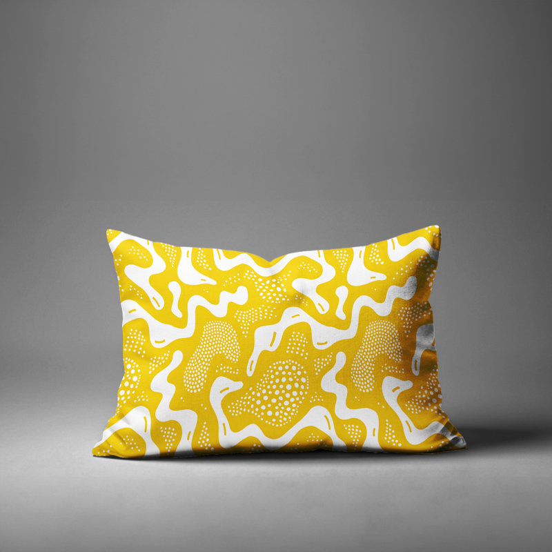 Barnon Reversible Throw Pillow, Yellow, 14"H x 20"W
