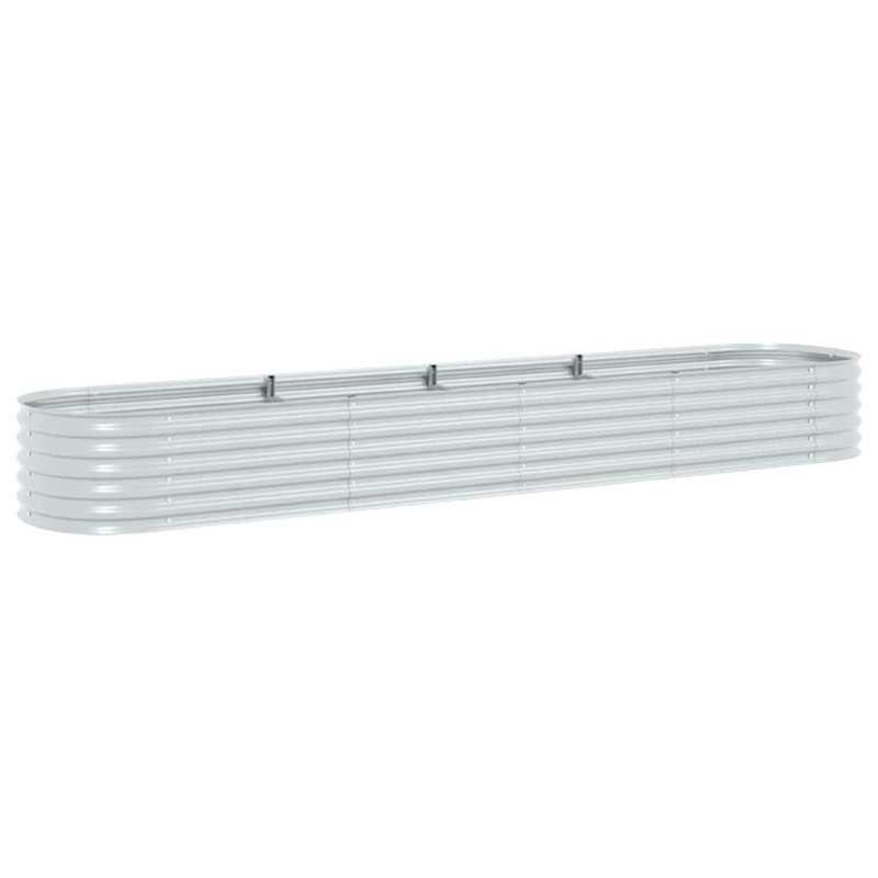 Bery Outdoor Veg Garden Raised Bed, Galvanized Steel, 158 Inch, Silver