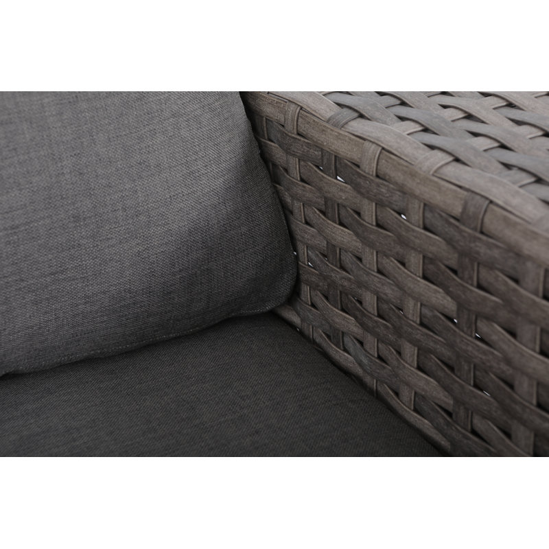 Kaiser Wicker Outdoor Lounge Chair , Cushions Included, Charcoal Gray