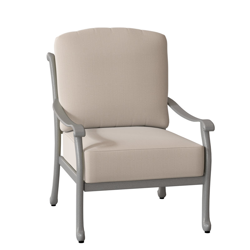 Casa Aluminum Outdoor Lounge Chair, Pewter, Chartres Malt Sunbrella®