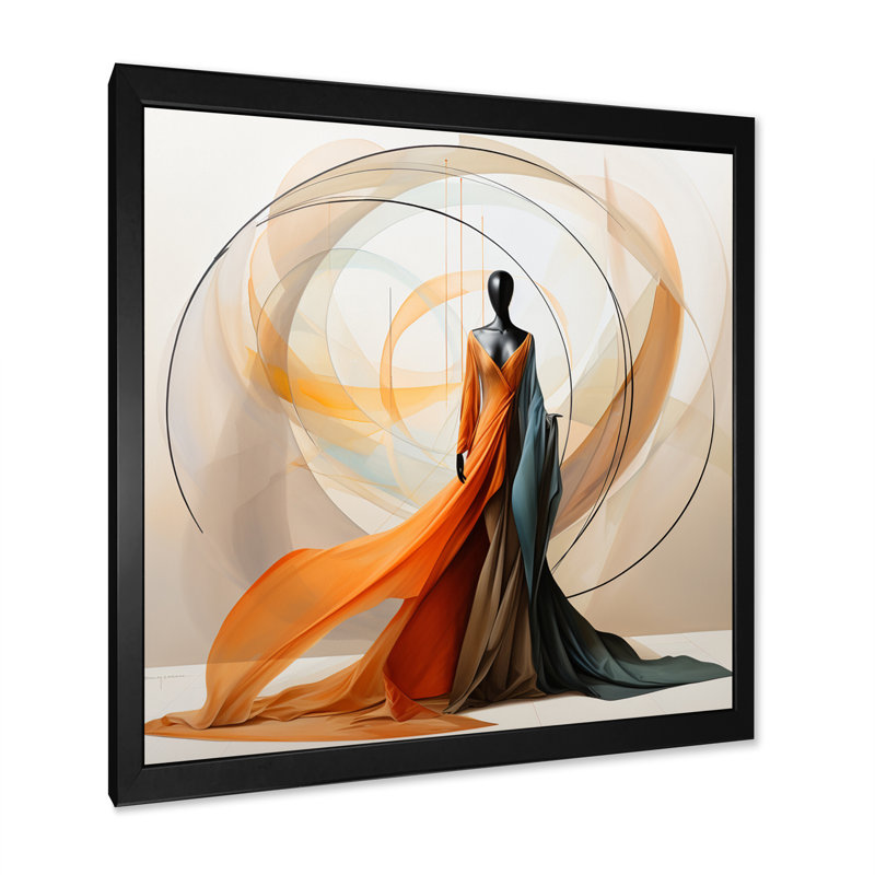 Abstrait contemporain danseur africain I - art mural femme afro-américaine, Noir, H 36 po x l 36 po, Cadre photo unique