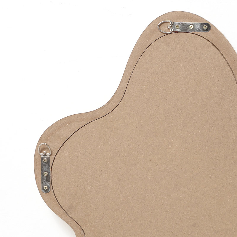 35.4" Irregular Wall Mirror with Wavy Travertine Finish