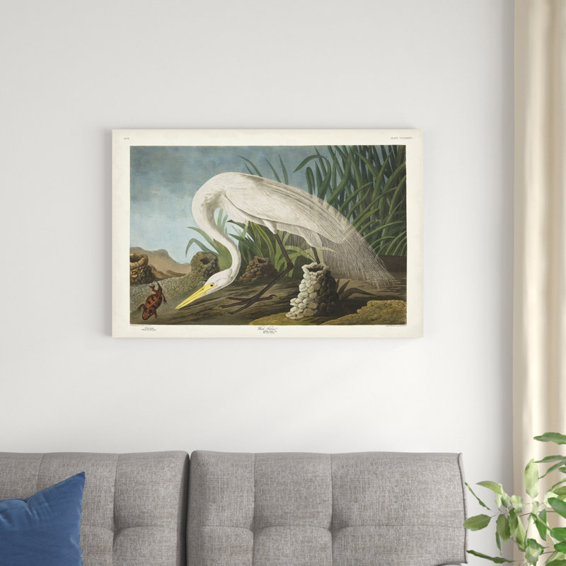 Héron blanc PL 386, H 24 po x l 36 po