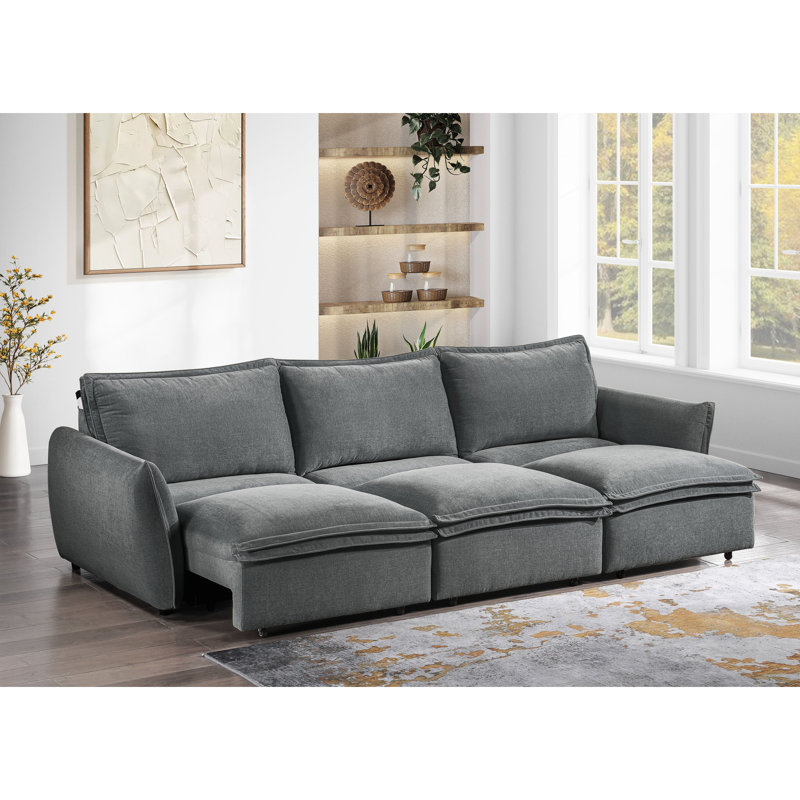 Chenille Power Sofa With Sleeper