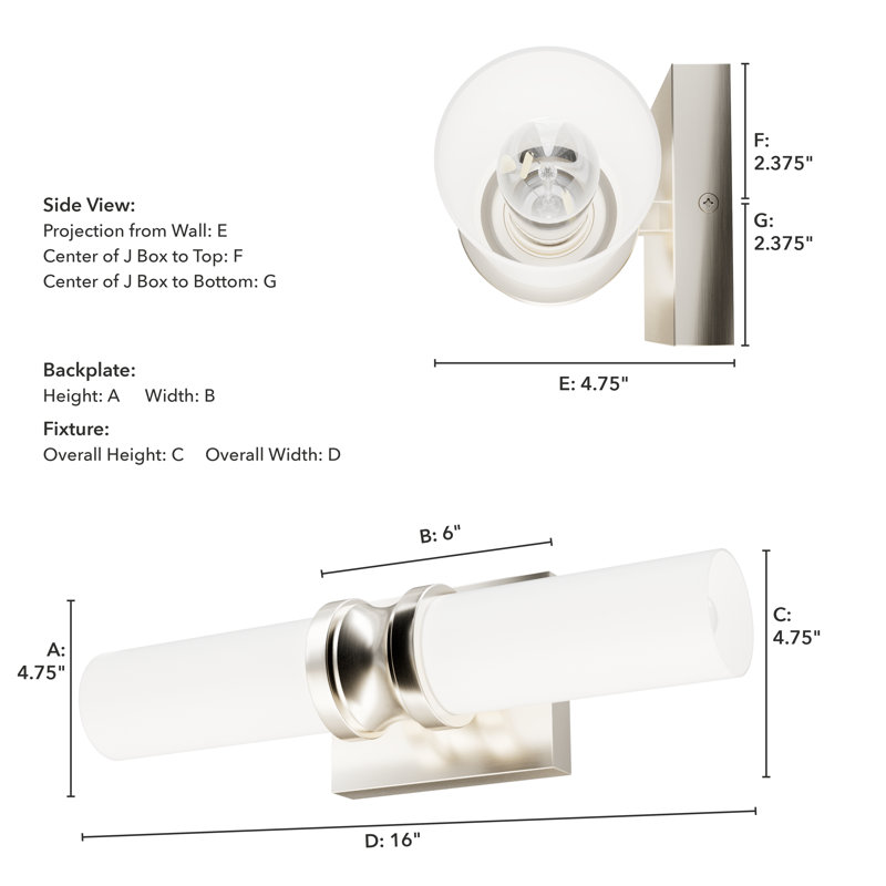 Lenlock 2 - Light Dimmable Vanity Light, Silver, White