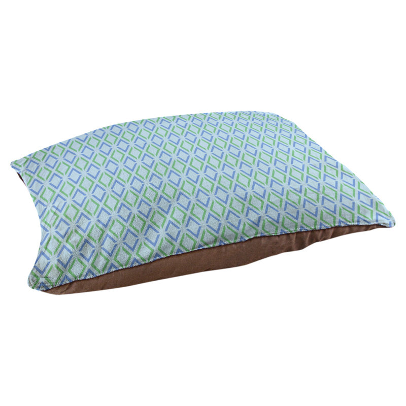 Coussin Byrge, Très grand (l 52 po x P 42 po x H 17 po), Bleu pastel / bleu sarcelle
