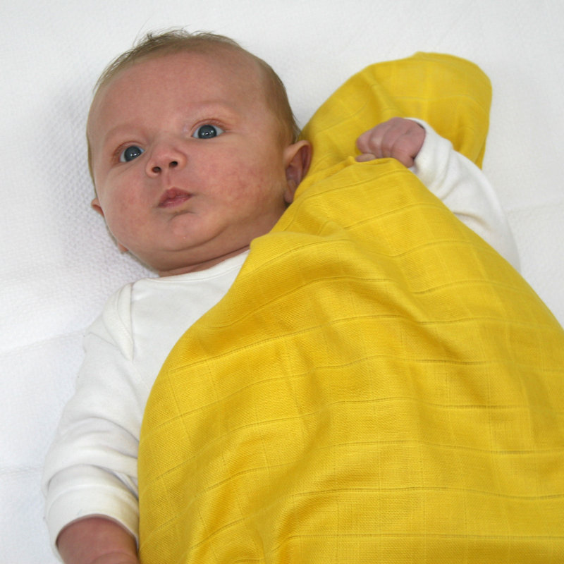 Norma Cotton Baby Blanket, Yellow