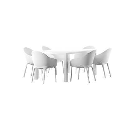 Farrah 70" W Extendable Plastic 7-Piece Patio Dining Set