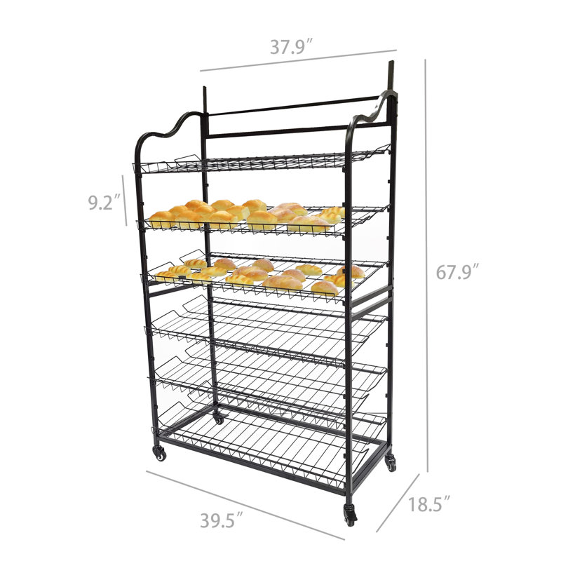 Kirendeep Wide Bakery Display Rack On Wheels