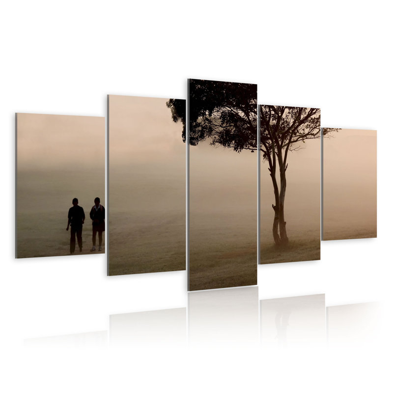 A Walk in the Fogg 5 Piece Wall Art Set on Canvas, 50cm H x 100cm W