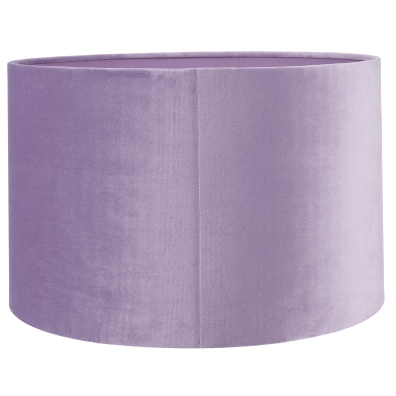Rene Velvet Drum Lamp Shade ( Uno ), 27cm H x 40cm W x 40cm D, Grey
