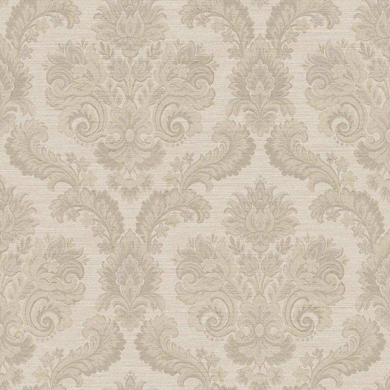Tarn Floral Damask Wallpaper, Light Beige