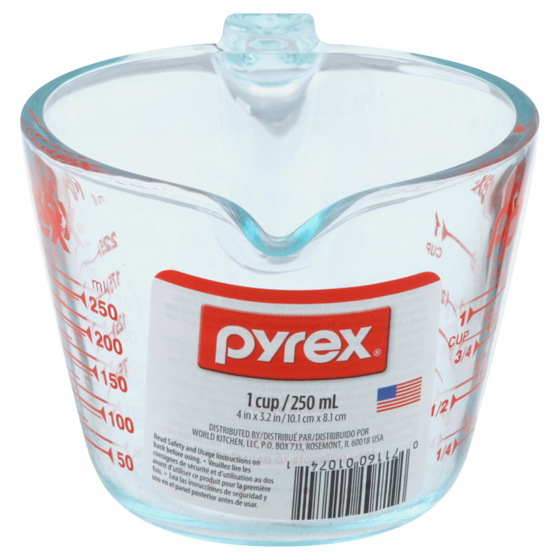 Tasse de mesure de verre 1 tasse pyrex Prepware