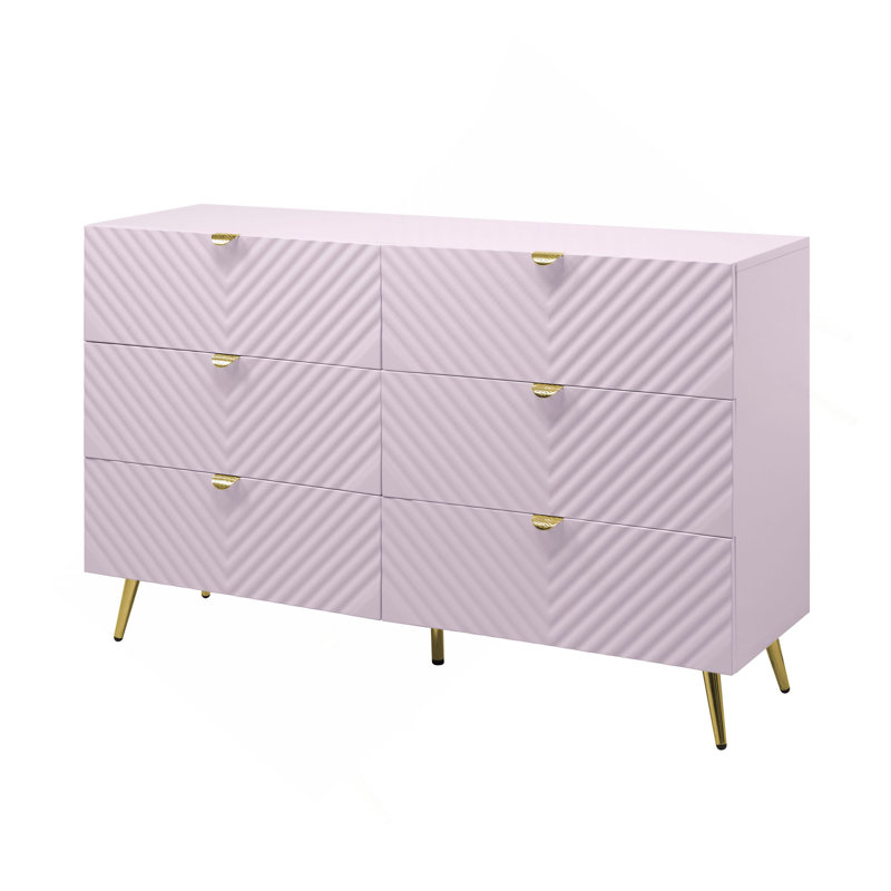 Commode rose à finition ultrabrillante