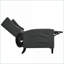 Fauteuil inclinable inclinable moderne avec table d'appoint pliable Ports USB, cadre en bois massif | Polyester gris foncé-623706637