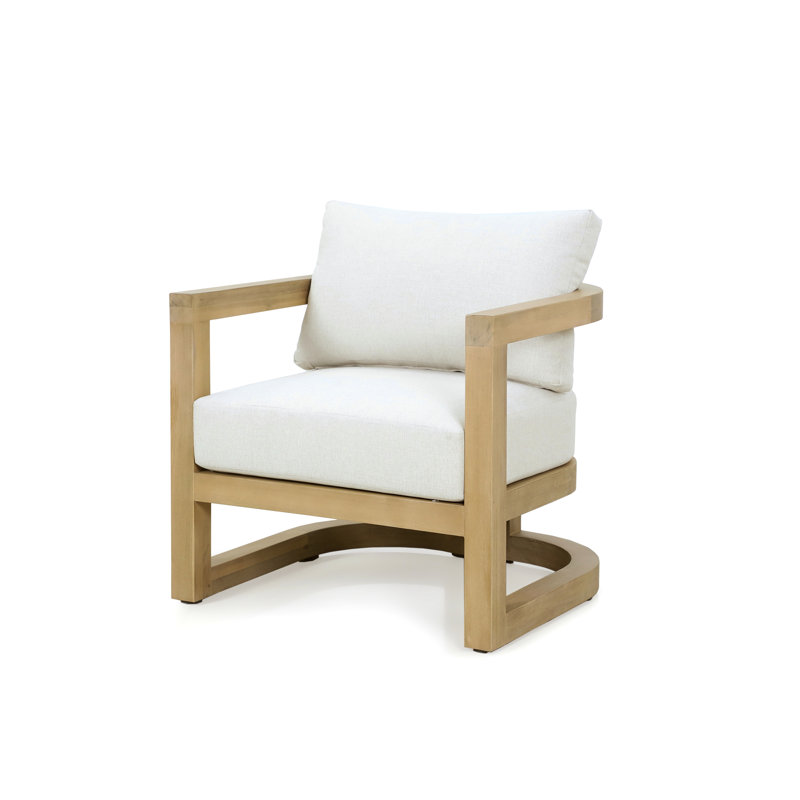 Fauteuil club en bois d'acacia massif Emory