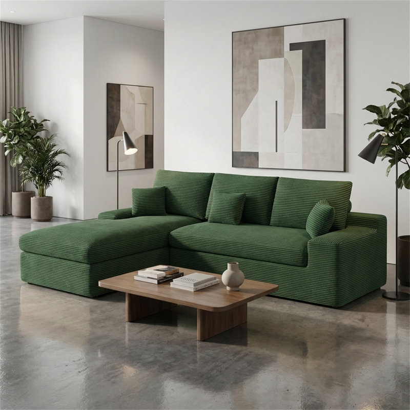 Canapé modulaire en velours côtelé 110 ", Vert