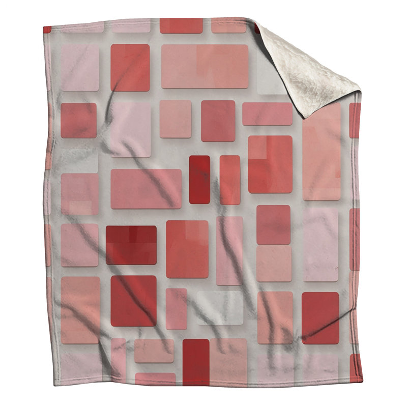 Couvertures rectangulaires rouges et roses, 60in W x 80in H