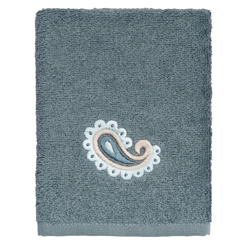 Linum Home Textiles 100% Turkish Cotton MACKENZIE 2PC Embellished Washcloth Set, Teal