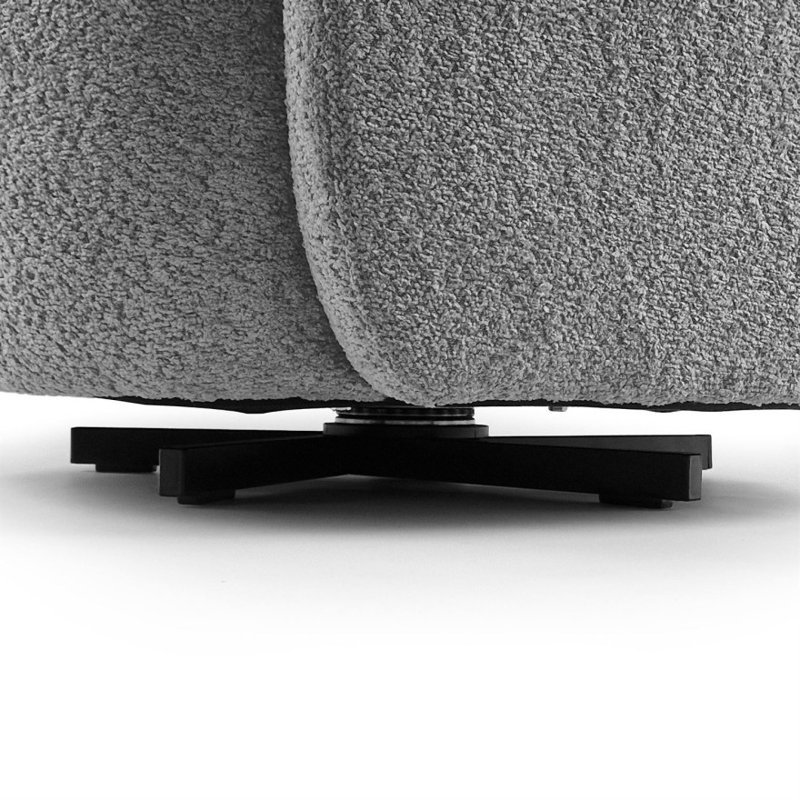 Crifasi 80cm W Upholstered Pouf Chair, Light Grey