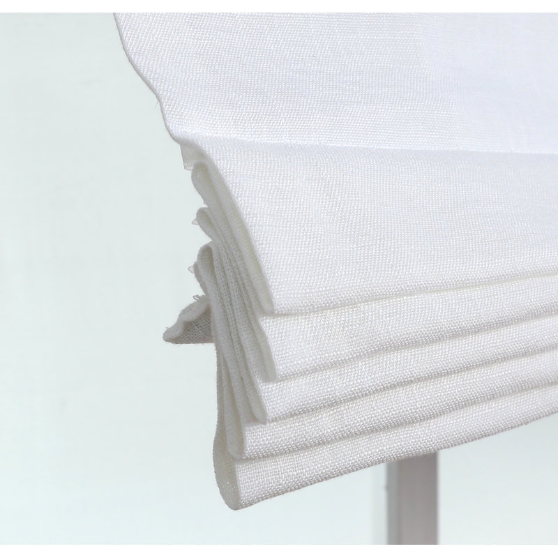 Store romain tissé sans cordon Linen Bliss, Blanc, L 38 po x L 64 po
