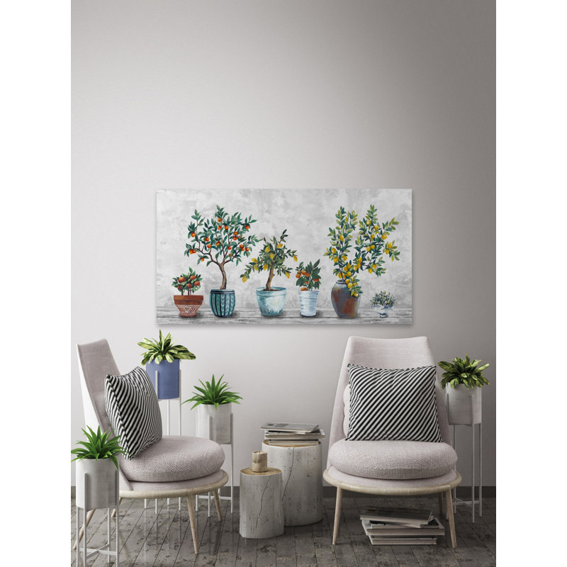 « citrons et oranges »-impression sur toile tendue, H 6 po x l 12 po x P 1,5 po