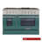 KUCHT Professional 48 in. 6.7 cu. ft. Natural Gas Range with Sealed Burners, Griddle/Grill and Two Ovens - One Convection - in Stainless Steel with Green Oven Doors-50147977-50147978