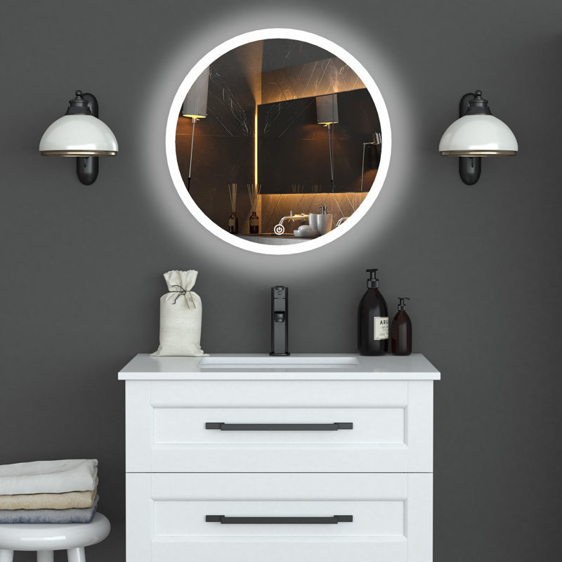 Flat Wall Mirror with Hooks