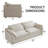 82" Modern Upholstered Cloud Sofa, Deep Seating Chenille Couch with Extendable Ottoman for Living Room-343879436