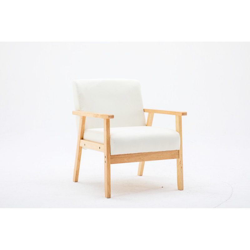 Fauteuil chic, lin beige, fabrication en bois massif pour chaise en tissu de lin, conception avec