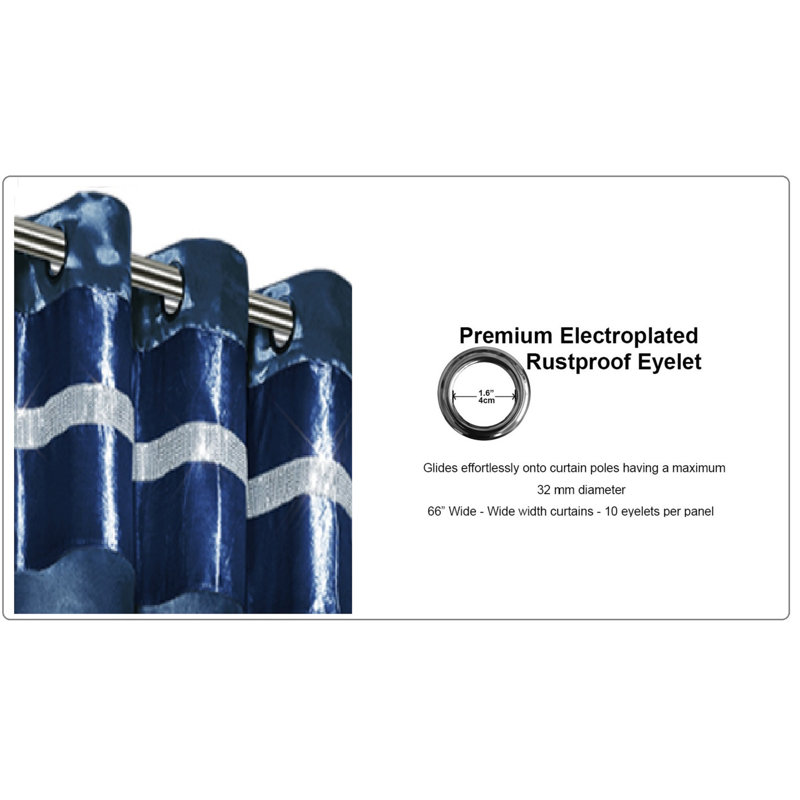 Serino Room Darkening Curtain Pair, Navy, 165 W x 137 D cm