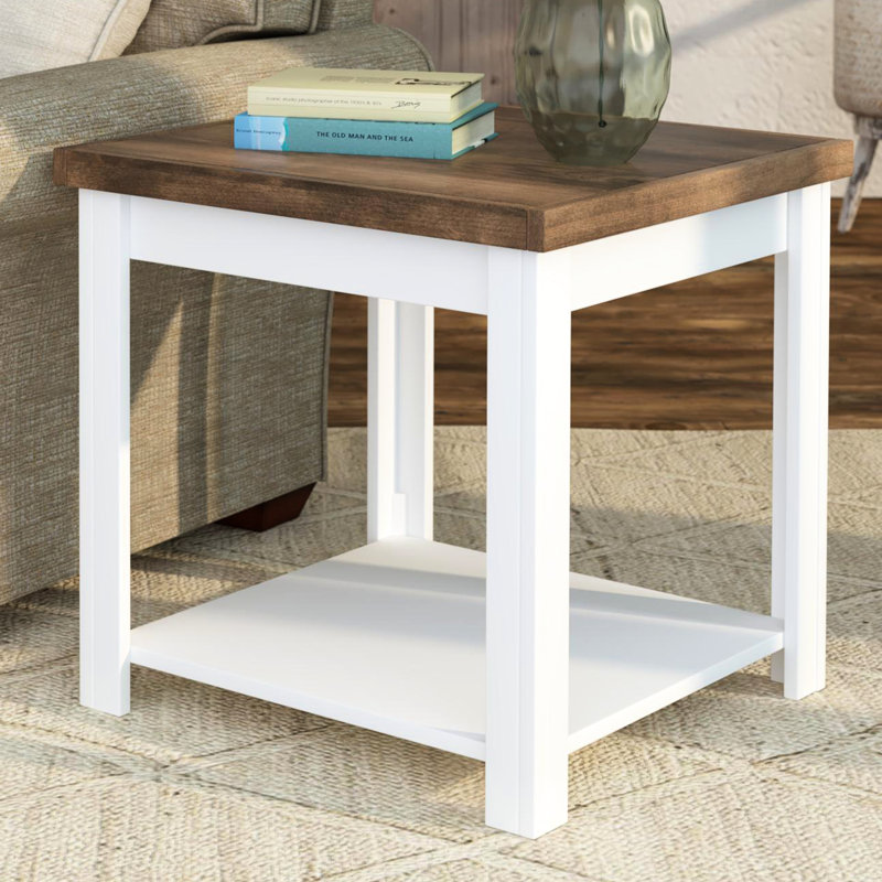 Table d'appoint 24 po sans assemblage, jasmin blanchi, peuplier, placages, aulne noueux, décor décoratif nautique pour le bureau requis et couloir de table