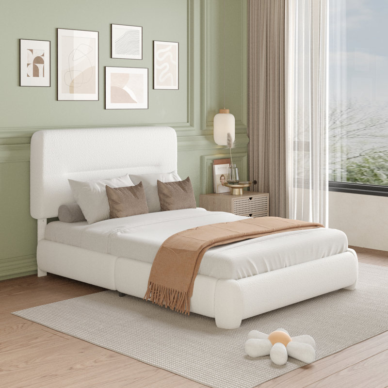 Base de lit tapissier Haden, Double , Blanc